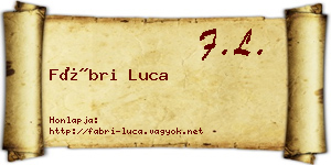 Fábri Luca névjegykártya